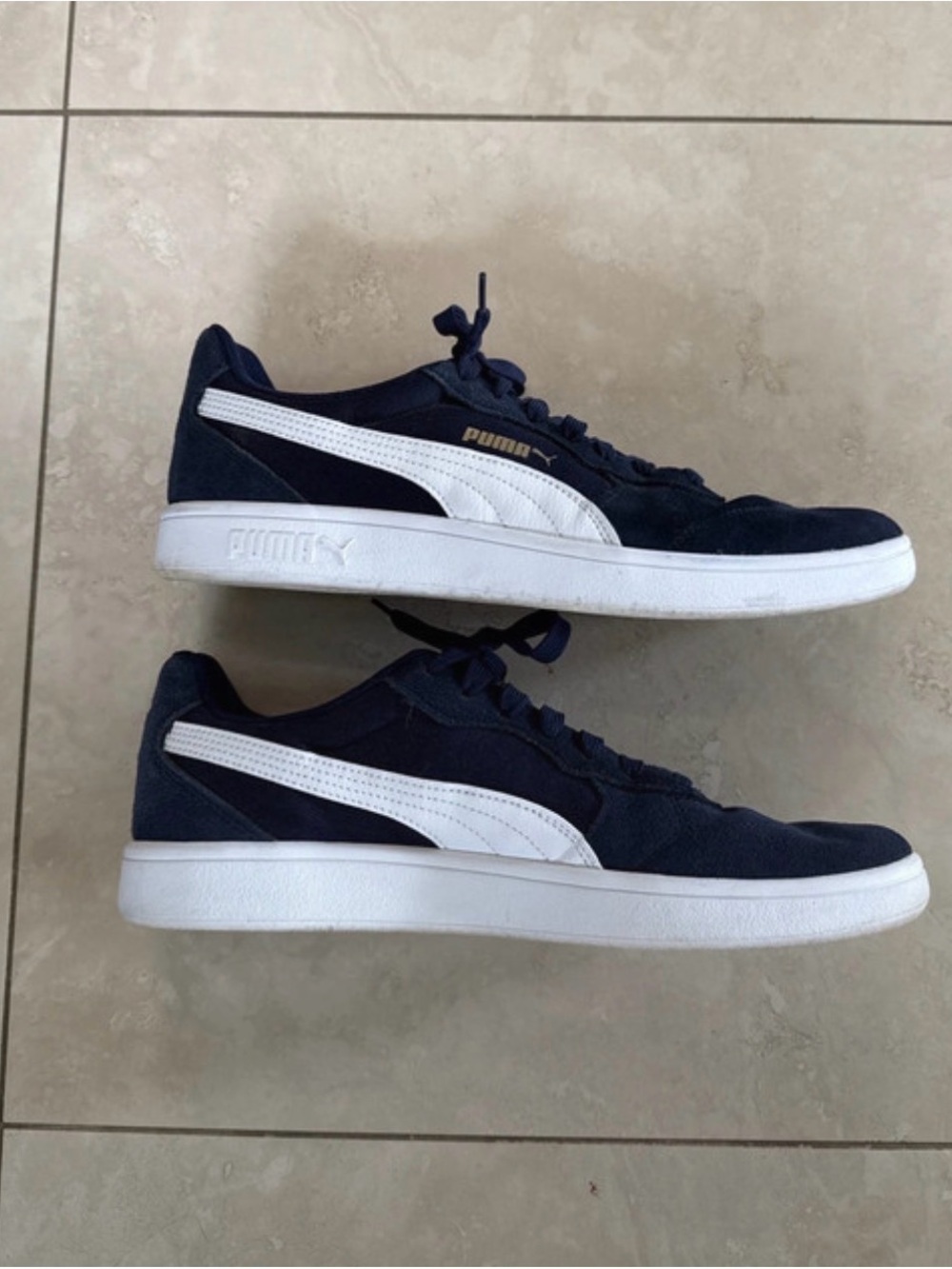 PUMA Men's Astro Play Navy Men’s Low-Top Sneakers with White Formstrip